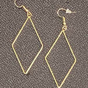 Gold Diamond Shaped Earrings